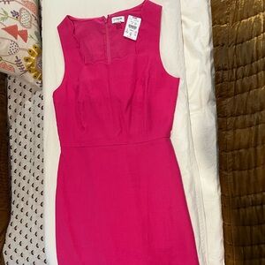 J.Crew Pink Scalloped Linen Dress Sleeveless Fully Lined NWT